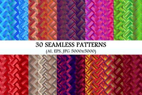 30 Seamless Gradient Rectangle Patterns: A Versatile Design Asset for Modern Creatives