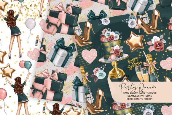 Birthday Papers, Party Patterns Seamless