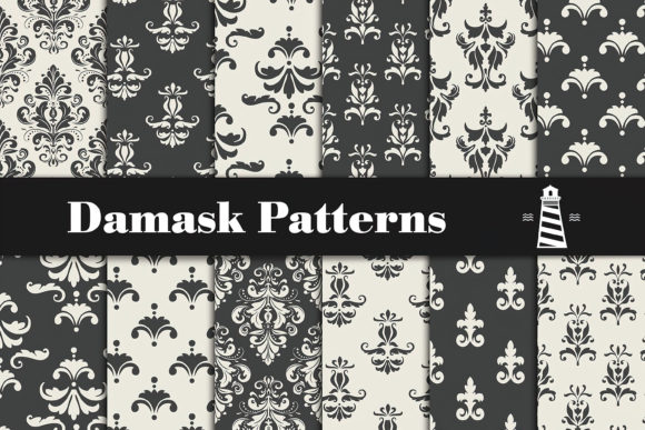 Black and White Damask Patterns