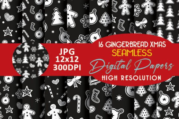 Black and White Gingerbread Patterns