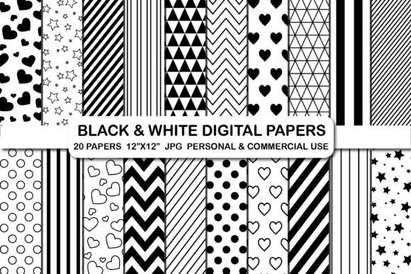 Black and White Patterns Digital Papers: A Versatile Resource for Creative Projects