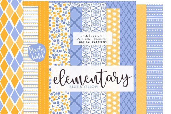 Blue and White Seamless Patterns
