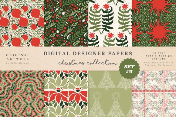 Christmas Modern Digital Paper Patterns