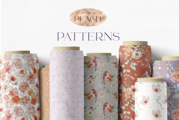 Floral and Birds Seamless Patterns PNG