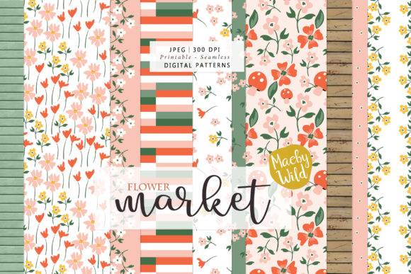 Flower Market Digital Patterns: A Versatile Collection for Creative Projects