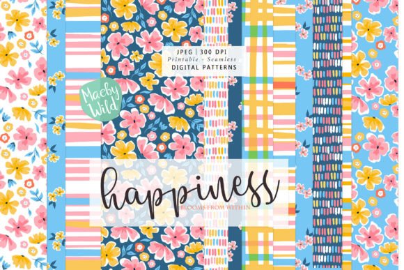 Happiness Blooms Floral Patterns: A Vibrant Addition to Your Creative Workflow