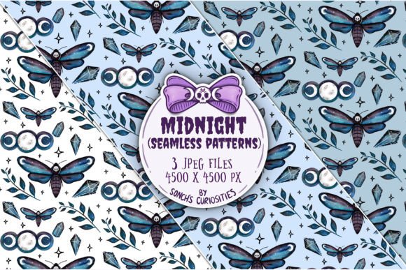 Midnight - Watercolour Seamless Patterns