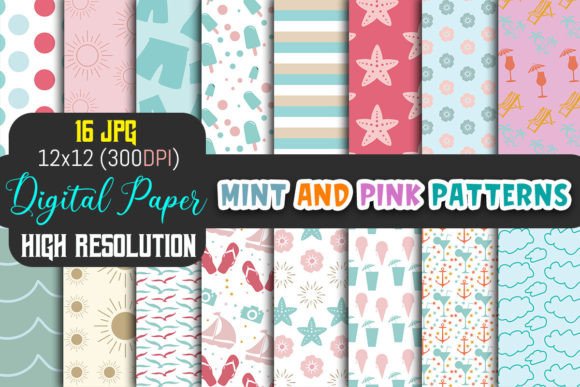 Mint and Pink Summer Patterns