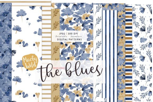 Singing the Blues Watercolor Patterns