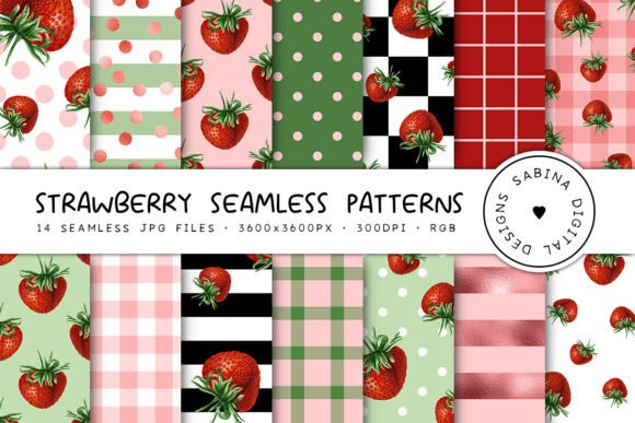 Strawberry Seamless Patterns for Creative Projects