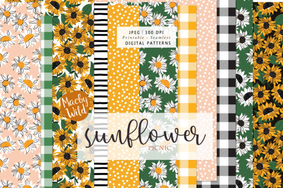 Sunflower Picnic Seamless Patterns