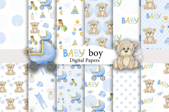 Watercolor Baby Boy Seamless Patterns: A Versatile Design Resource